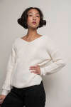 Charmaine Ivory Twist Knot Sweater