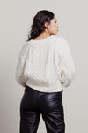 Cozy Up With Me Ivory Intricate Detail Sweater