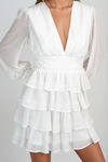 Dressed Like Daydream Chiffon Tiered Sheer Mini Dress - Ivory