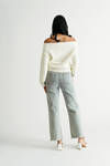 Extra Sweet Ivory Off Shoulder Fuzzy Sweater