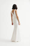 Lupita Ivory Sleeveless Bodycon Slit Maxi Dress