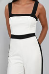 Modern Frame Colorblock Jumpsuit - Ivory