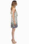 Love At Last Lace Tiered Mini Dress - Ivory Multi