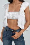 Playful Charm Reversible Crop Top - Ivory