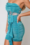 Style Icon Pleated Tube Mini Dress - Jade