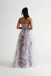Chaya Lavender Floral Ruched Organza Maxi Dress