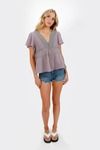 Leia Tiered Blouse - Lavender
