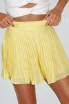 Fair Bloom Pleated Mini SKirt - Lemon