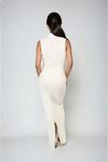 Made You Look Collared Knit Maxi Dress - Light Beige