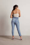 Cheviot Hills Light Wash High Waisted Tapered Jeans