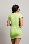 Easy Peasy Lime Green Lettuce Hem Bodycon Mini Dress