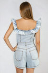 Carefree Charm Denim Romper - LT Denim