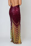 Moonlit Daze Ombré Sequin Maxi Dress - Maroon