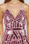 Allure Spark Sequin Bodycon Maxi Dress - Mauve