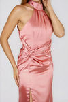 Sultry Hour Satin High Slit Maxi Dress - Mauve