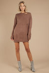 Kim Mocha Distressed Sweater Dress