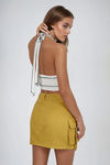 Urban Edge Cargo Mini Skirt - Mustard Yellow