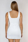 Chic Happens Slit Bodycon Mini Dress - Off White