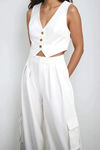 City Vibes Vest Top and Cargo Pants Set - Off White