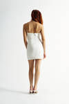 Defying Odds Off White Foldover Tube Bodycon Mini Dress