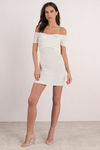 Harlow Off White Off Shoulder Bodycon Dress