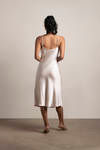 Pia Satin Cami Midi Dress - Off White