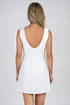 Side Glance O-Ring Side Cutout Mini Dress - Off White