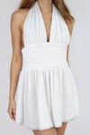 Sparkle Up Beaded Mesh Mini Dress - Off White