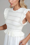 Still Into You Crochet Ruffle Maxi Dress - Off White