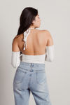 Why Complicate Things Off White Halter Crop Tank