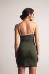 Carry On Olive Multi Contrast Slit Bodycon Mini Dress
