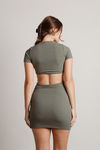 Promise You Olive Ribbed Cutout Bodycon Mini Dress