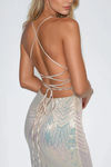 Levitating Sequin Slit Maxi Dress - Opal