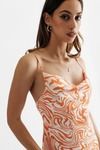 Kayleigh Cowl Neck Abstract Print Mini Dress - Orange Multi