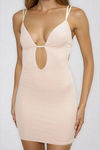 Everyday Glam Plunge Backless Mini Dress - Peach