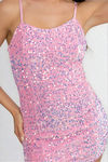 Alodia Sequin Cami Mini Dress - Pink
