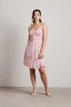 Baye Pink Ruffle Floral Shift Dress