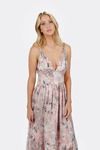 Hilde Floral Plunging Maxi Dress - Pink/Gray