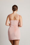 Invite Me Pink Cowl Neck Crop Top And Skirt Set