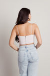 New Flame Pink Floral Ruched Lace Up Crop Top