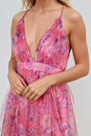 Soft Temptation Floral Sweetheart Maxi Dress - Pink