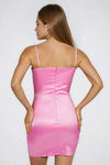 Sweetly Yours Embroidered Satin Mini Dress - Pink