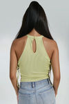 Bold Twist Lace Up Bodysuit - Pistachio