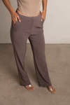 Brielle Plum Straight Leg Trouser Pants