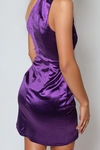 Show Stopper Satin One Shoulder MIni Dress - Purple