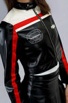 Game Day Cropped Leather Jacket - Red