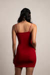 Mckenzie Red Glitter Bodycon Mini Dress