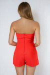 Oops, You Stare Tube Top Romper - Red