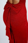 Timeless Beauty Bow Glitter Maxi Dress - Red