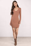Cecilia Rust Jersey Knitted Bodycon Dress